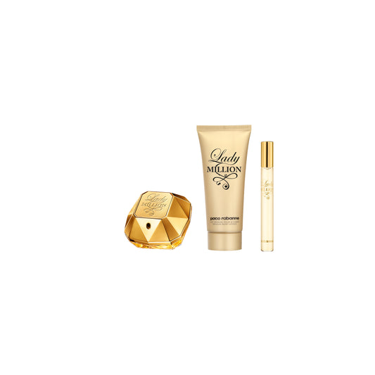 Rabanne Lady Million 50ml EDP, 75ml Body Lotion & 10ml Travel Spray Gift Set