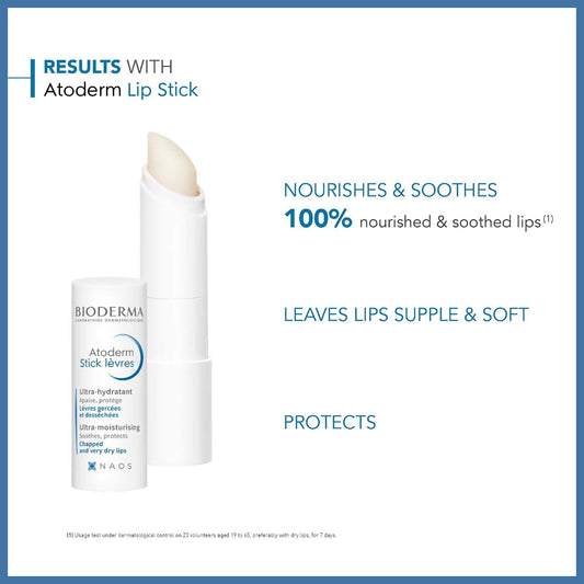 Bioderma Atoderm Lip Stick 4G; Deeply Hydrating, Moisturising & Ultra Nourishing Lip Balm