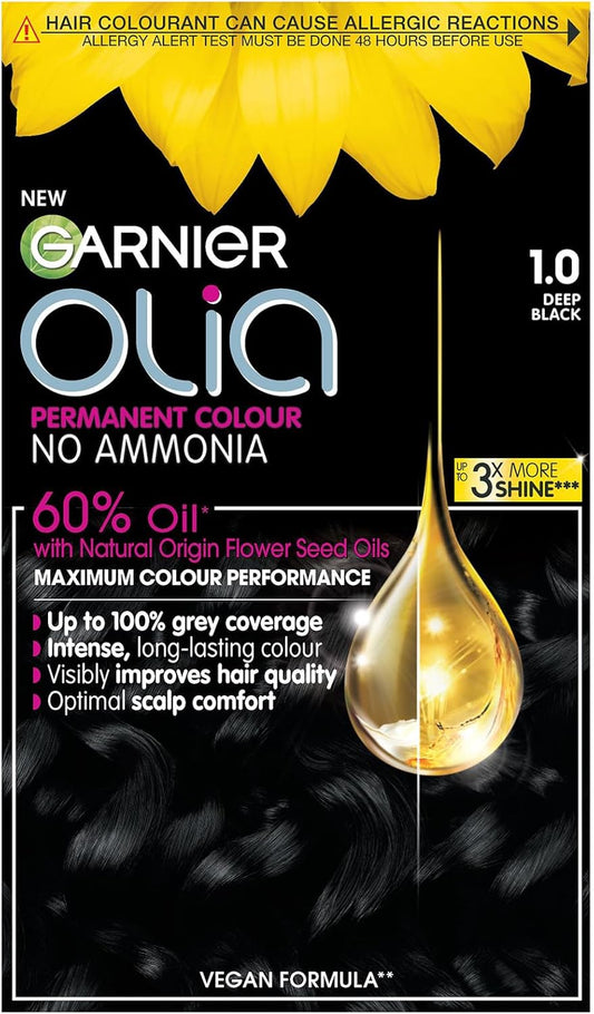 Garnier Olia Permanent Hair Dye; Up to 100% Grey Hair Coverage