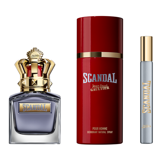 Jean Paul Gaultier Scandal Pour Homme 50ml EDT, 150ml Deo Spray & 10ml Travel Spray Gift Set