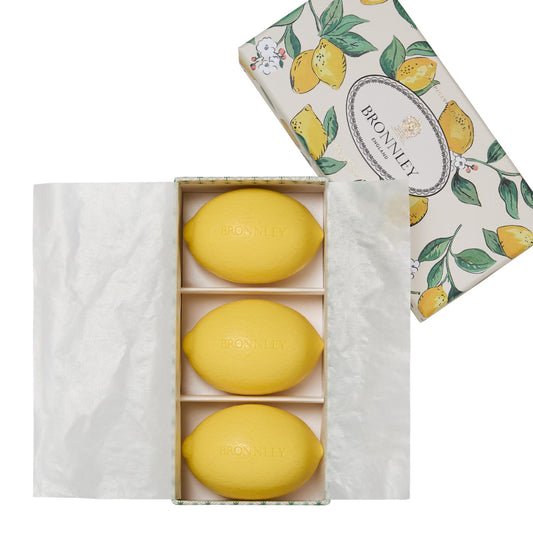 Bronnley Lemon Soap in Rigid Gift Box (3x100g)