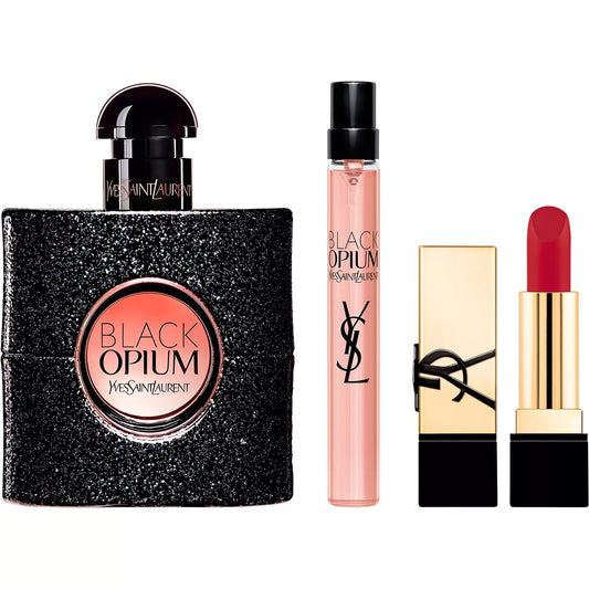 YSL Black Opium 50ml EDP, 10ml Travel Spray & Mini RPCRM Gift Set